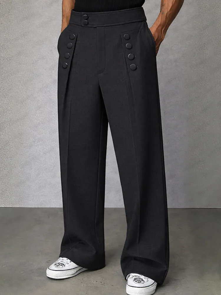 Fashion Button Accent High Waist Pants sold by Coofandy product image thumbnail 2