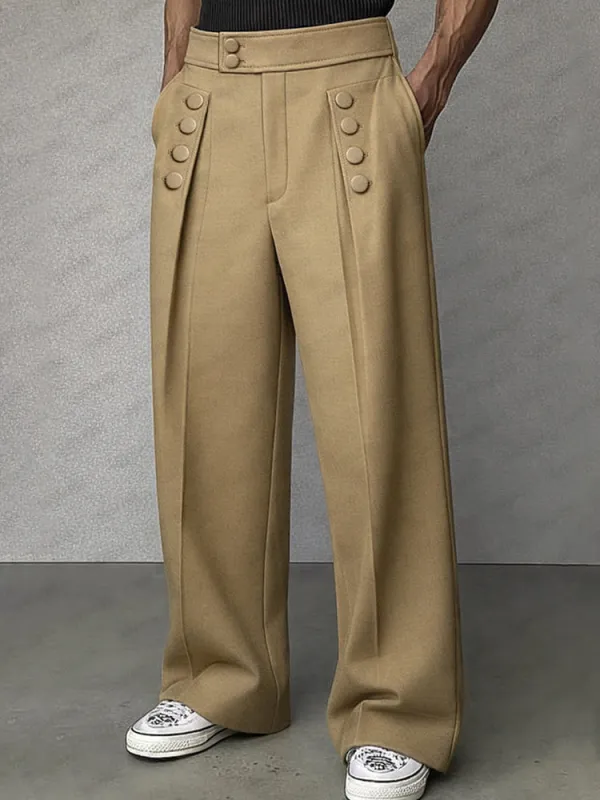 Fashion Button Accent High Waist Pants sold by Coofandy