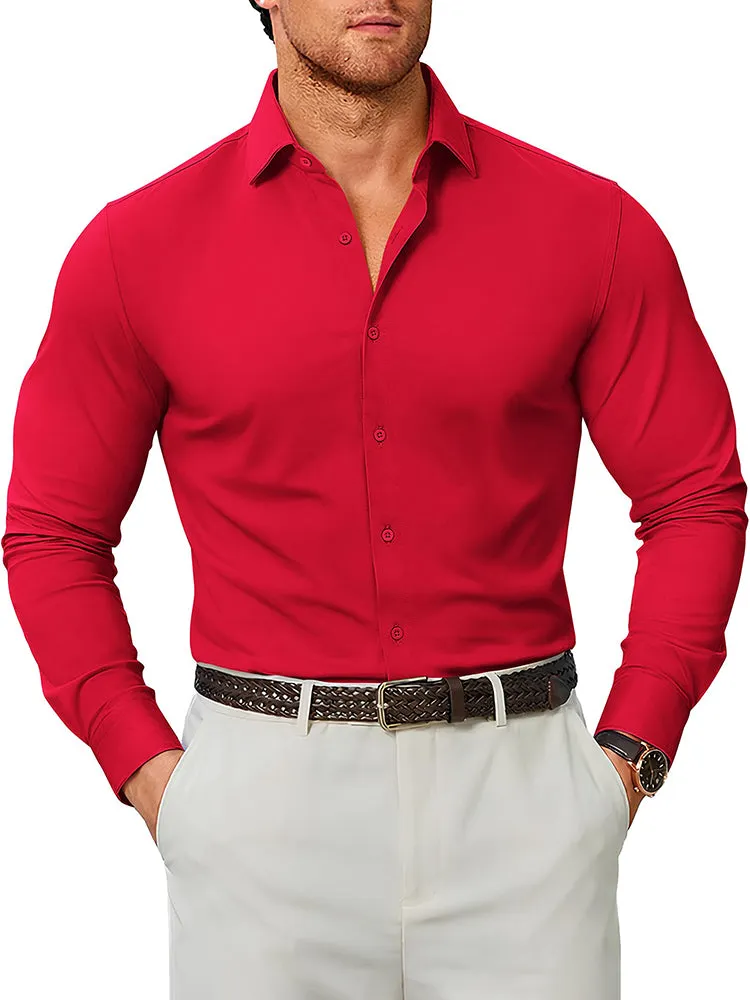 Stretch Wrinkle Free Long Sleeve Button Down Shirt (US Only) sold by Coofandy product image thumbnail 2