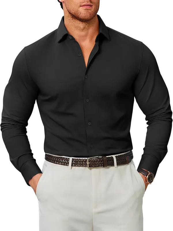 Stretch Wrinkle Free Long Sleeve Button Down Shirt (US Only) made by Coofandy