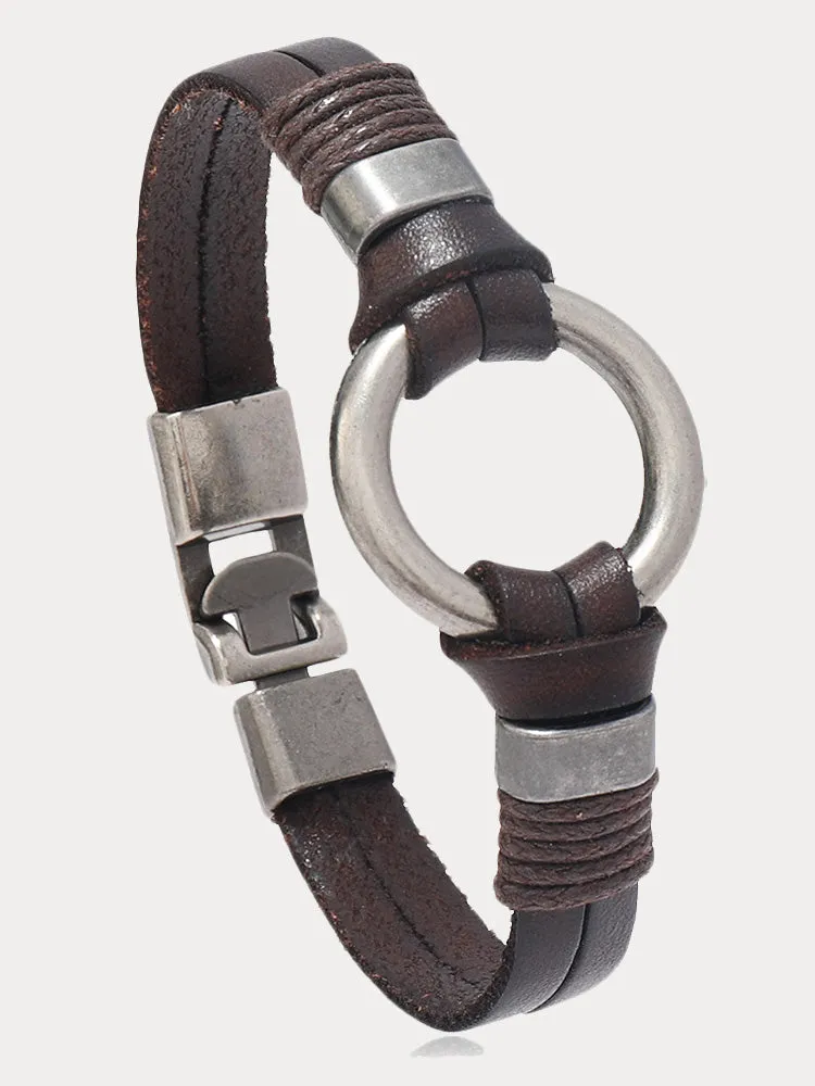 Retro Metal Buckle Leather Bracelet sold by Coofandy product image thumbnail 2