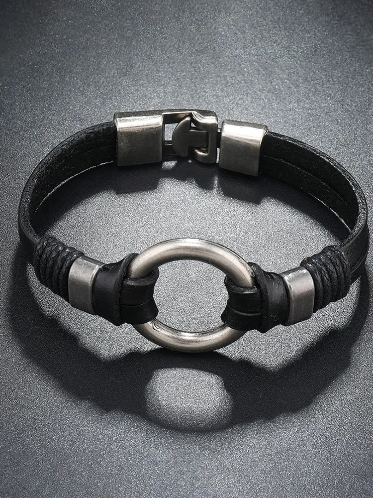 Retro Metal Buckle Leather Bracelet sold by Coofandy product image thumbnail 5