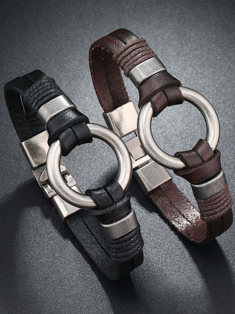Retro Metal Buckle Leather Bracelet sold by Coofandy product image thumbnail 4
