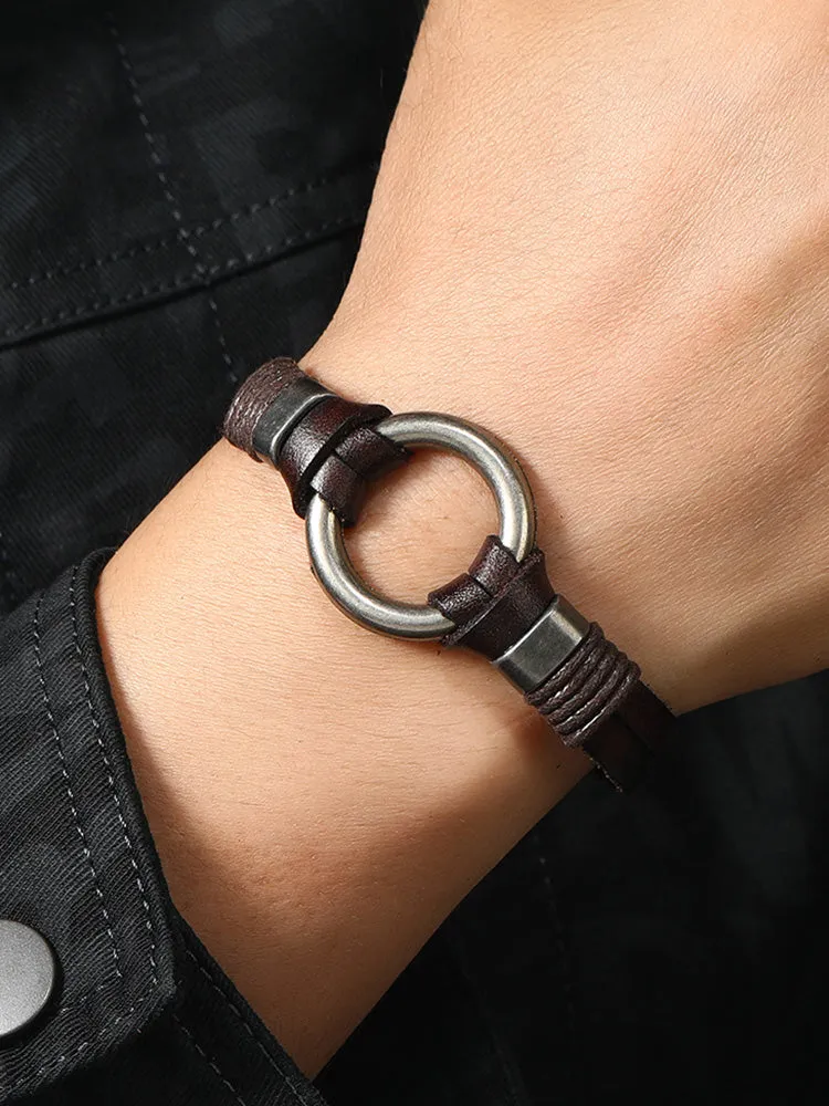 Retro Metal Buckle Leather Bracelet sold by Coofandy product image thumbnail 3