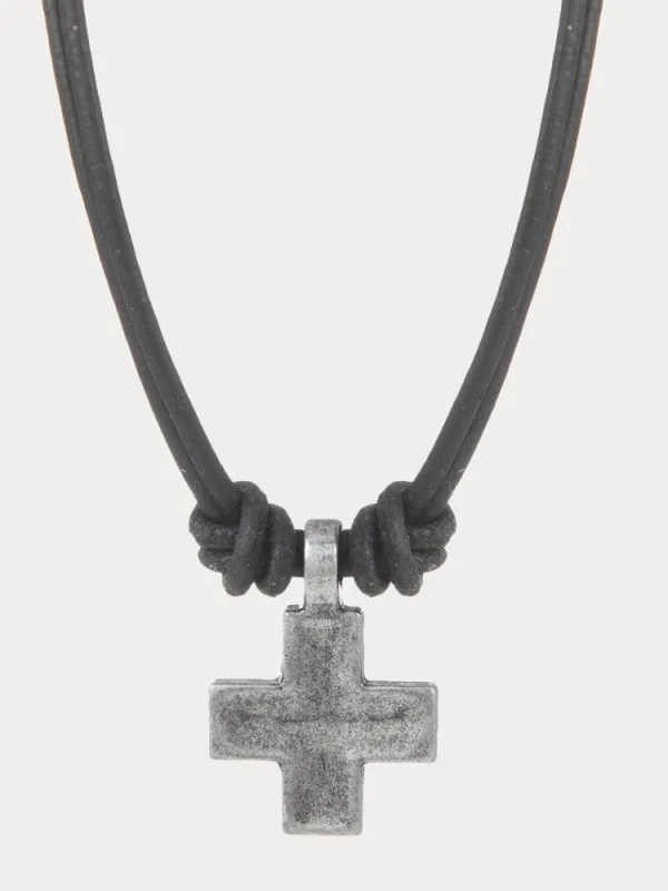 Vintage Cross Pendant Leather Necklace made by Coofandy