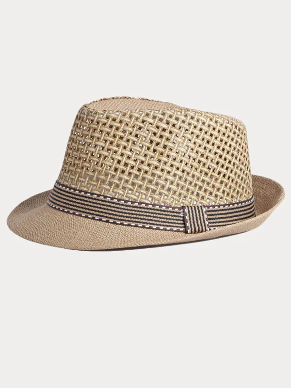 Stylish Woven Straw Fedora Hat made by Coofandy