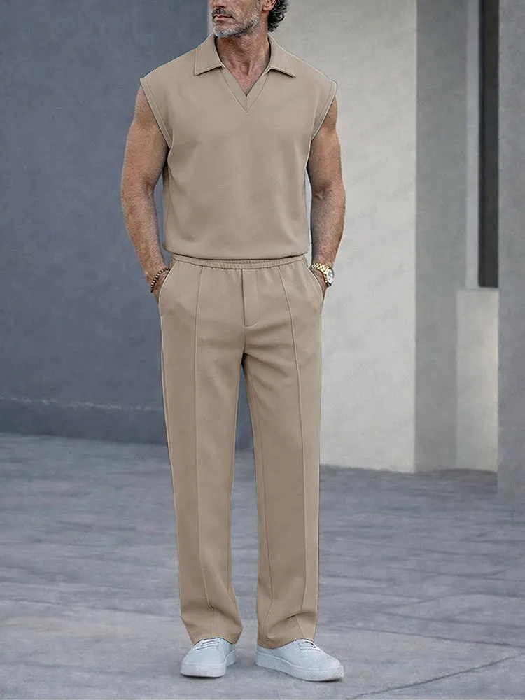 Modern Casual Tank Top and Pants Set sold by Coofandy
