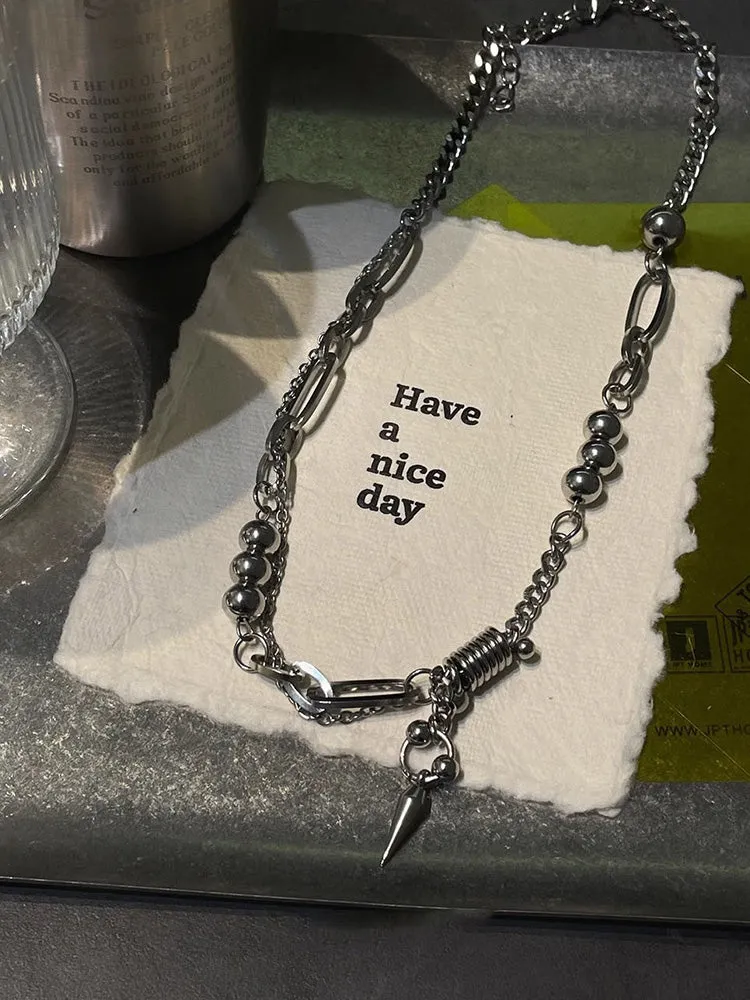 Punk Stainless Steel Rivet Pendant Necklace sold by Coofandy product image thumbnail 4