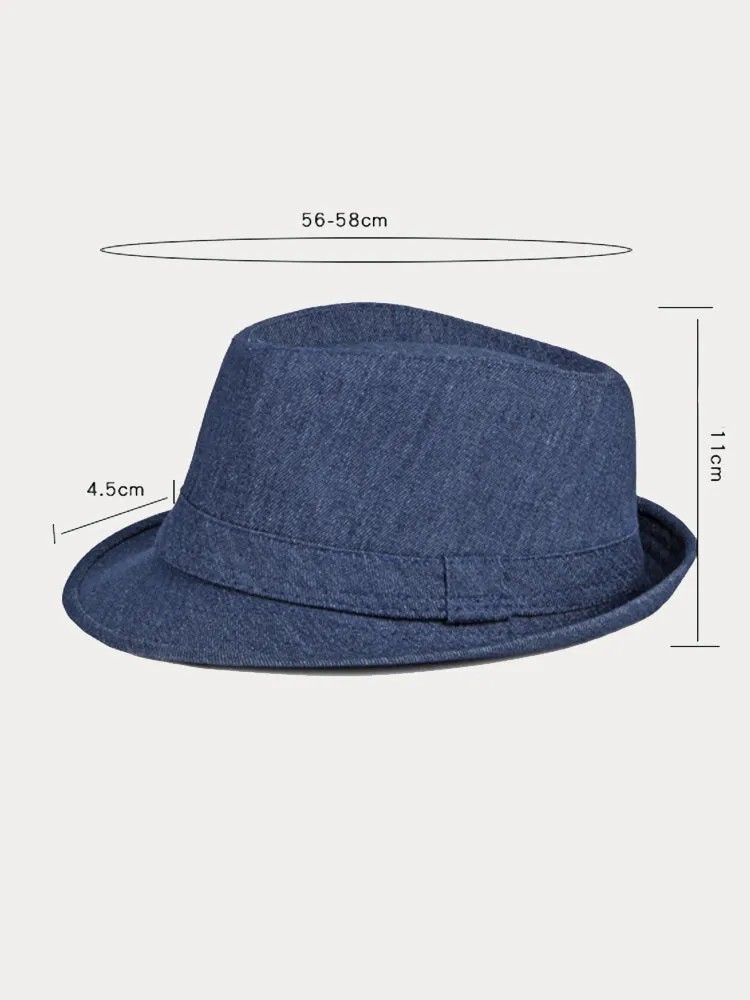 Classic Spring Summer Cotton Denim Fedora Hat sold by Coofandy product image thumbnail 4