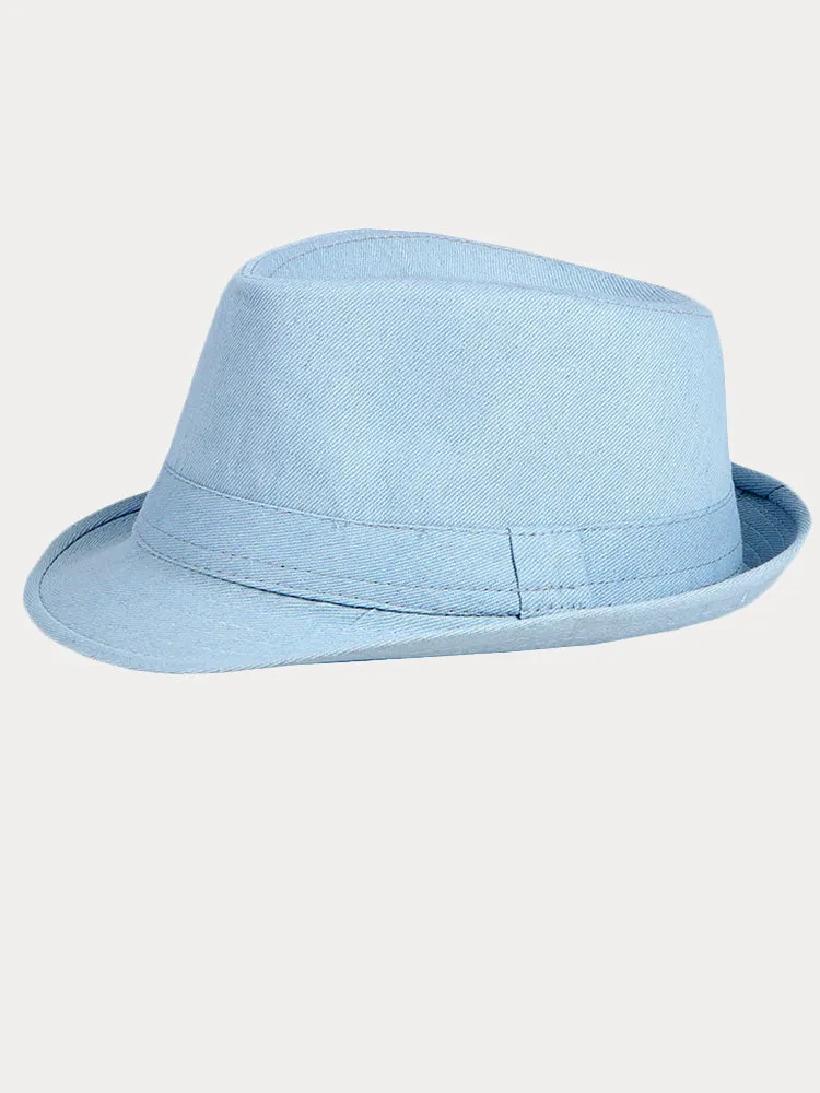Classic Spring Summer Cotton Denim Fedora Hat sold by Coofandy product image thumbnail 3