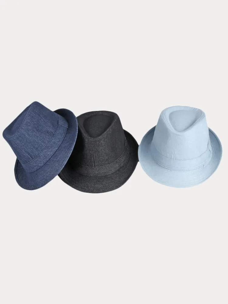 Classic Spring Summer Cotton Denim Fedora Hat sold by Coofandy product image thumbnail 5