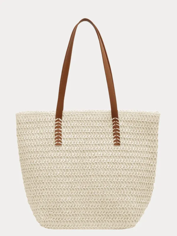 Minimalist Vacation Woven Straw Tote Bag made by Coofandy