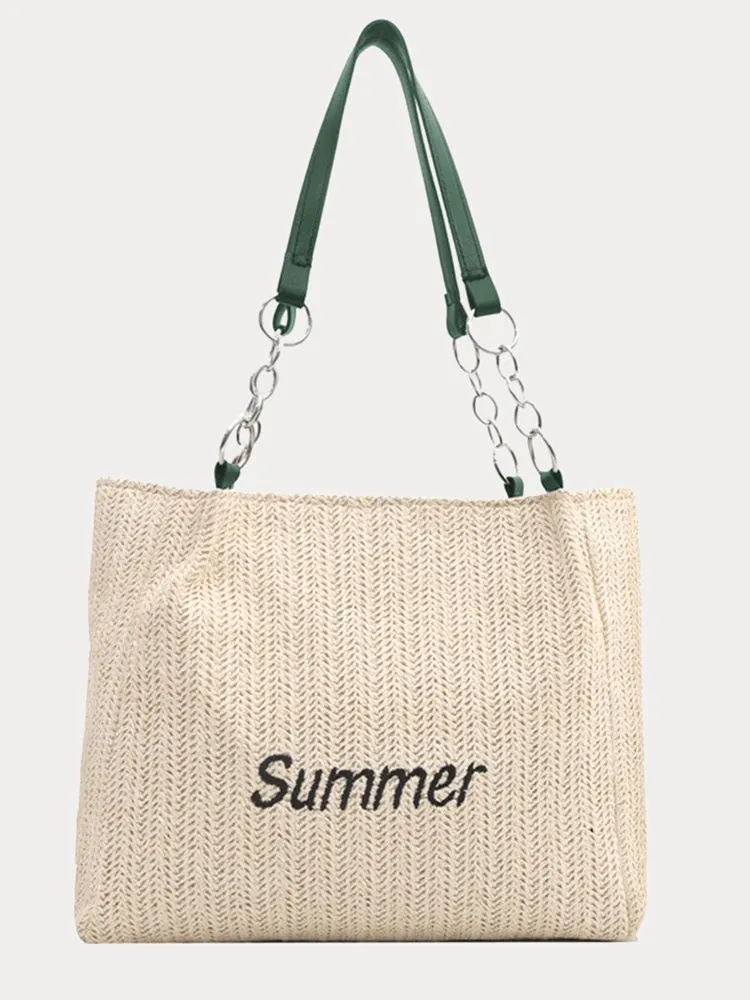Large Capacity Woven Straw Tote Bag sold by Coofandy product image thumbnail 2