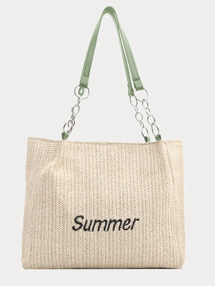 Large Capacity Woven Straw Tote Bag sold by Coofandy product image thumbnail 4