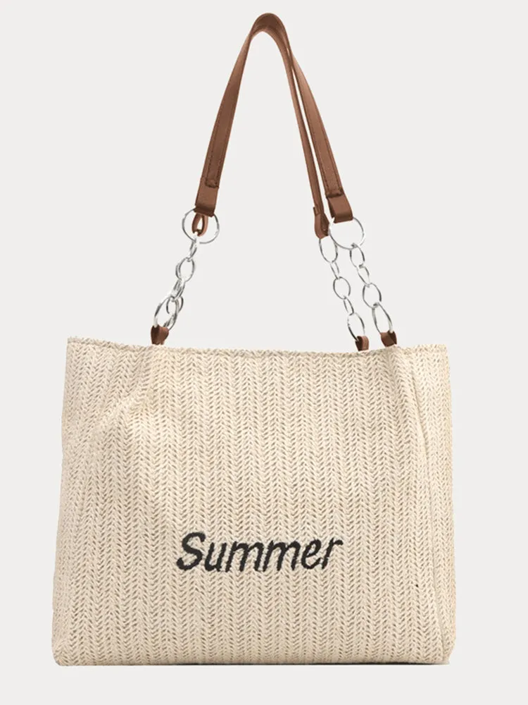 Large Capacity Woven Straw Tote Bag sold by Coofandy product image thumbnail 3