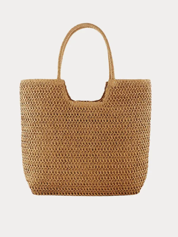 Boho Simple Large Capacity Woven Straw Tote Bag made by Coofandy