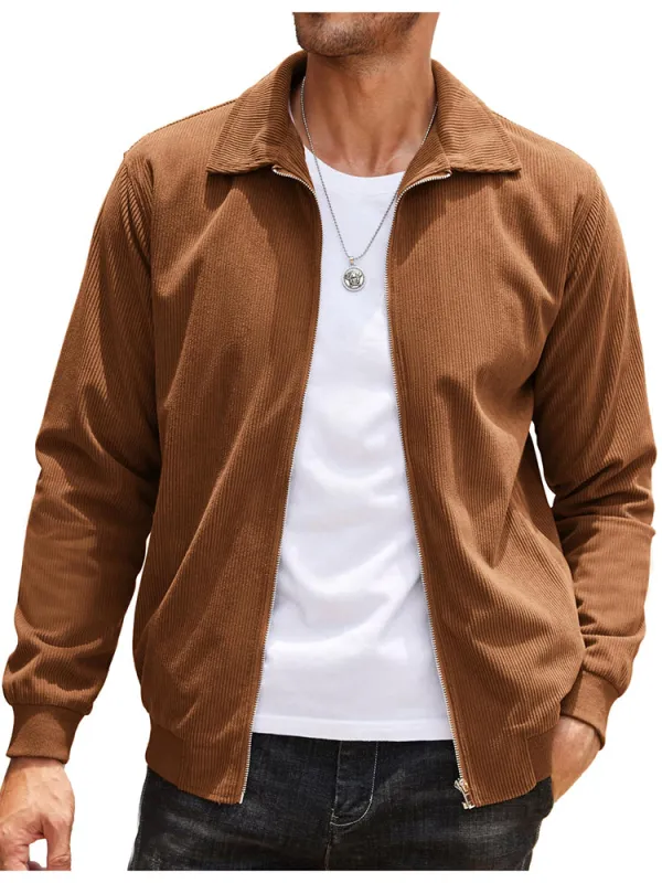 Casual Zip Up Corduroy Bomber Jacket (US Only) made by Coofandy