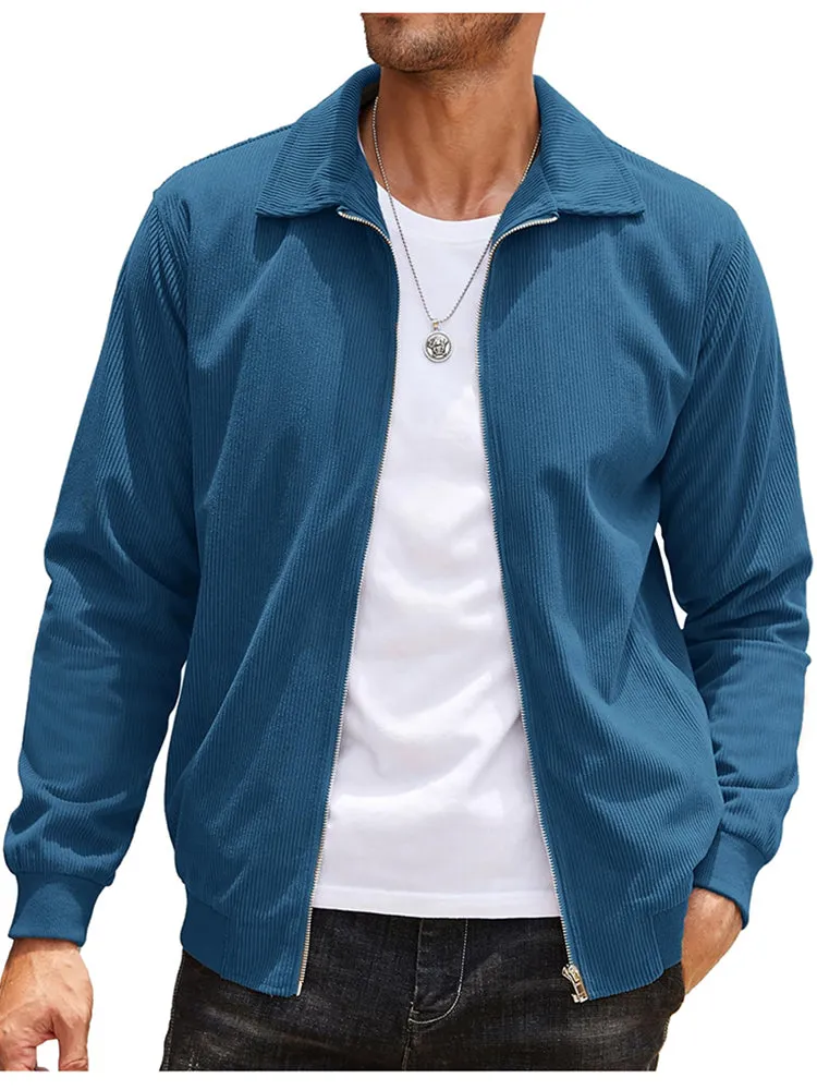 Casual Zip Up Corduroy Bomber Jacket (US Only) sold by Coofandy product image thumbnail 3