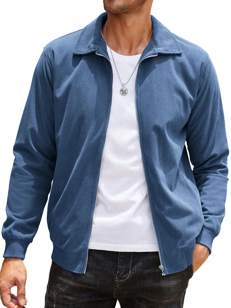 Casual Zip Up Corduroy Bomber Jacket (US Only) sold by Coofandy product image thumbnail 2