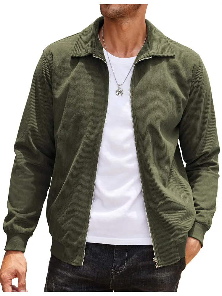 Casual Zip Up Corduroy Bomber Jacket (US Only) sold by Coofandy product image thumbnail 5