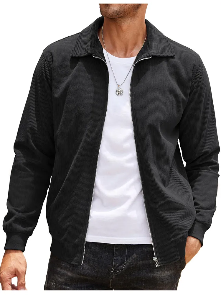 Casual Zip Up Corduroy Bomber Jacket (US Only) sold by Coofandy product image thumbnail 4