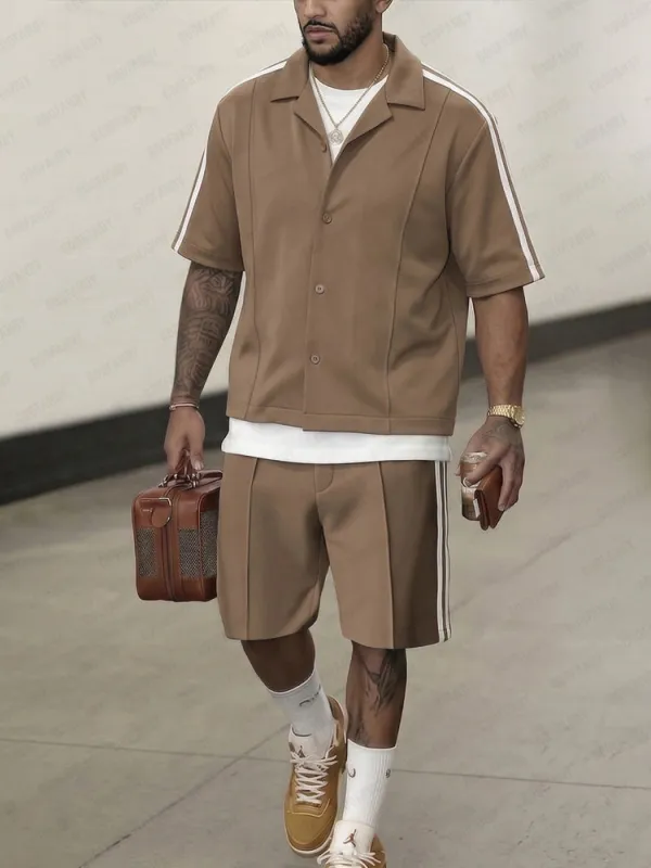 Casual Sporty Side Stripe 2-Piece Set made by Coofandy