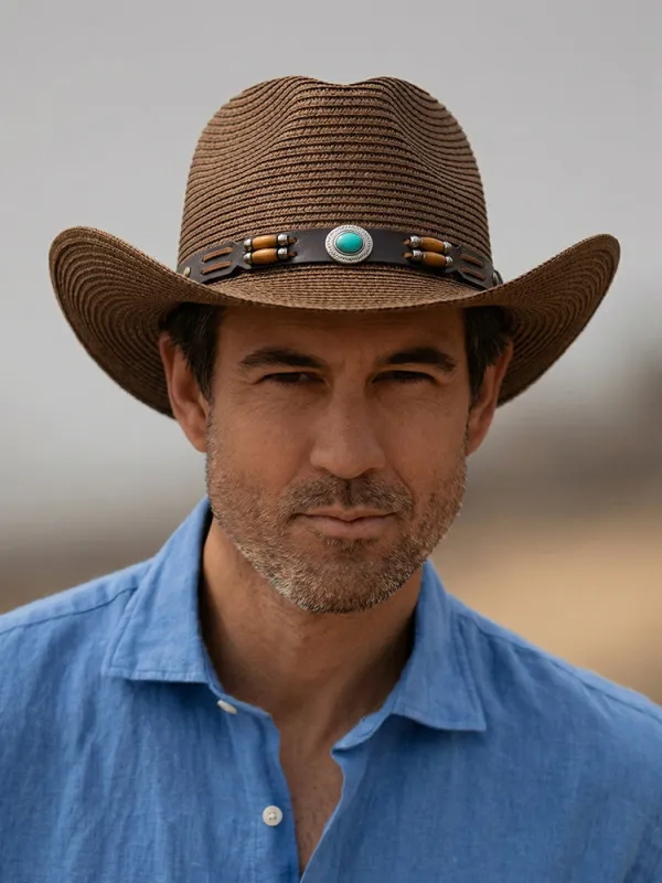 Classic Summer Straw Fishing Beach Hat made by Coofandy