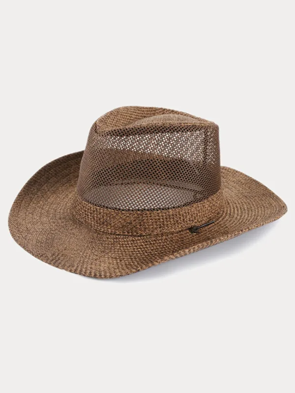 Wide Brim Straw Beach Fedora Hat made by Coofandy