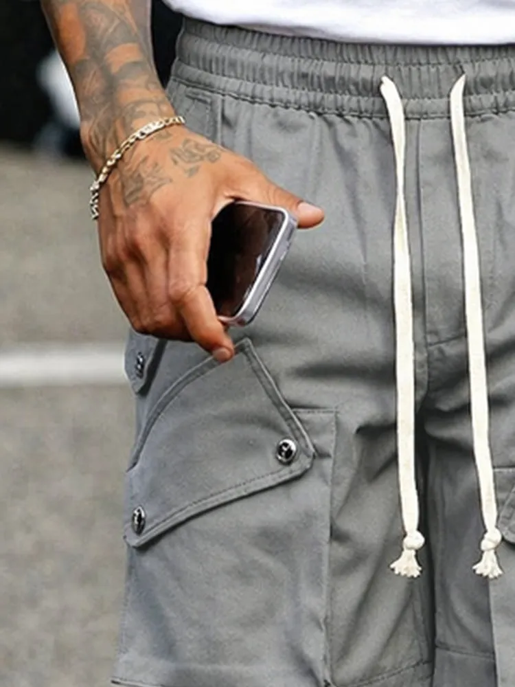Unique Cotton Multi Pockets Drawstring Cargo Shorts sold by Coofandy product image thumbnail 3