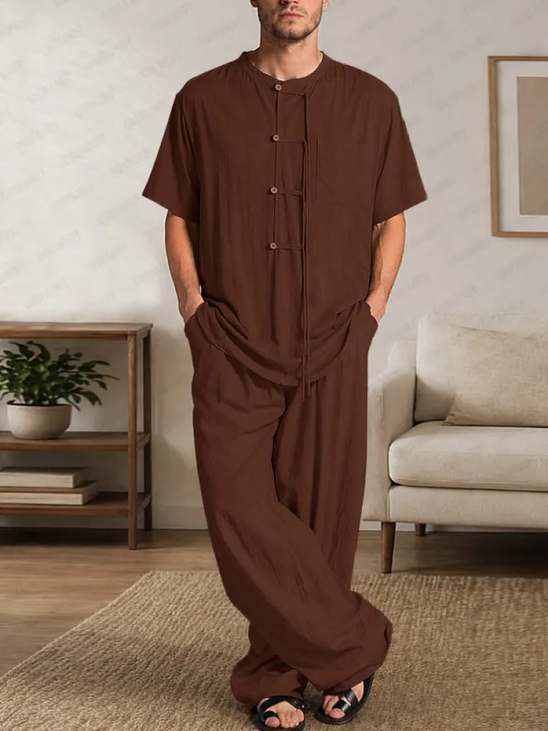 Premium Soft Washed Cotton Shirt Pants Set made by Coofandy
