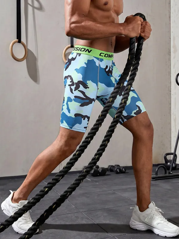Men's Camo Compression Training Shorts made by Coofandy