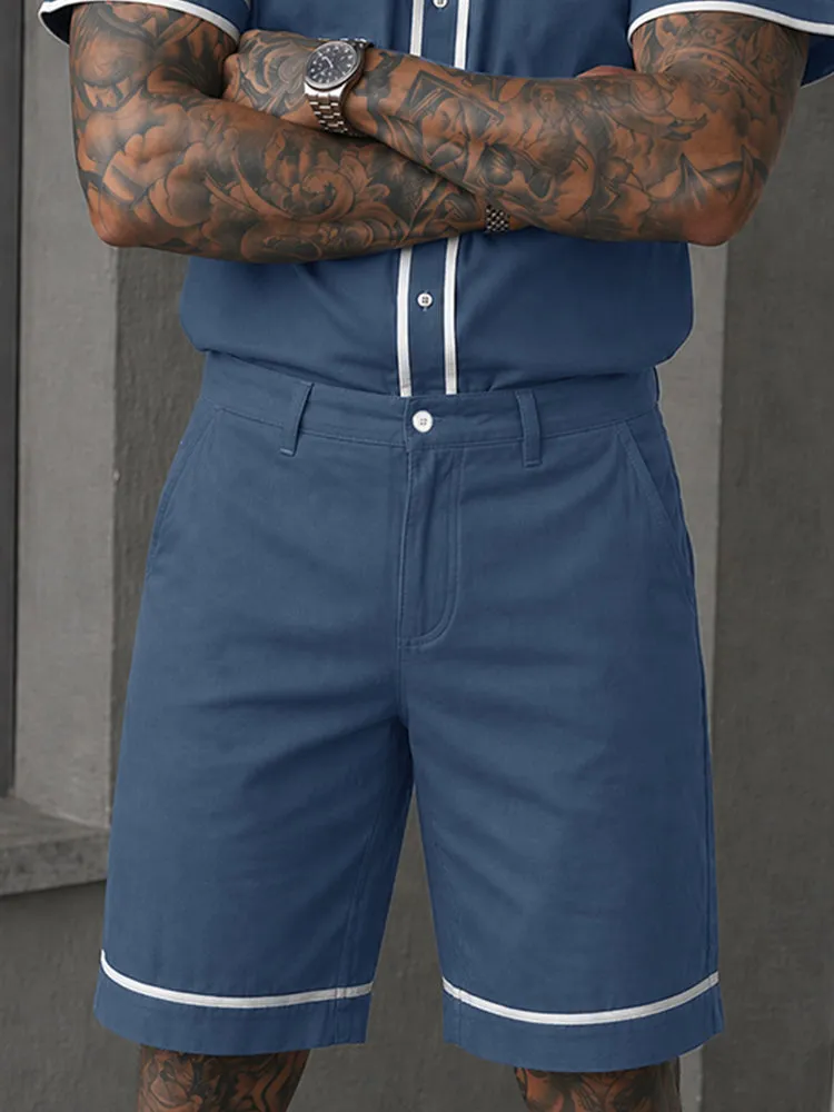 Casual 100% Cotton Contrast Tipping Shirt Set sold by Coofandy product image thumbnail 4