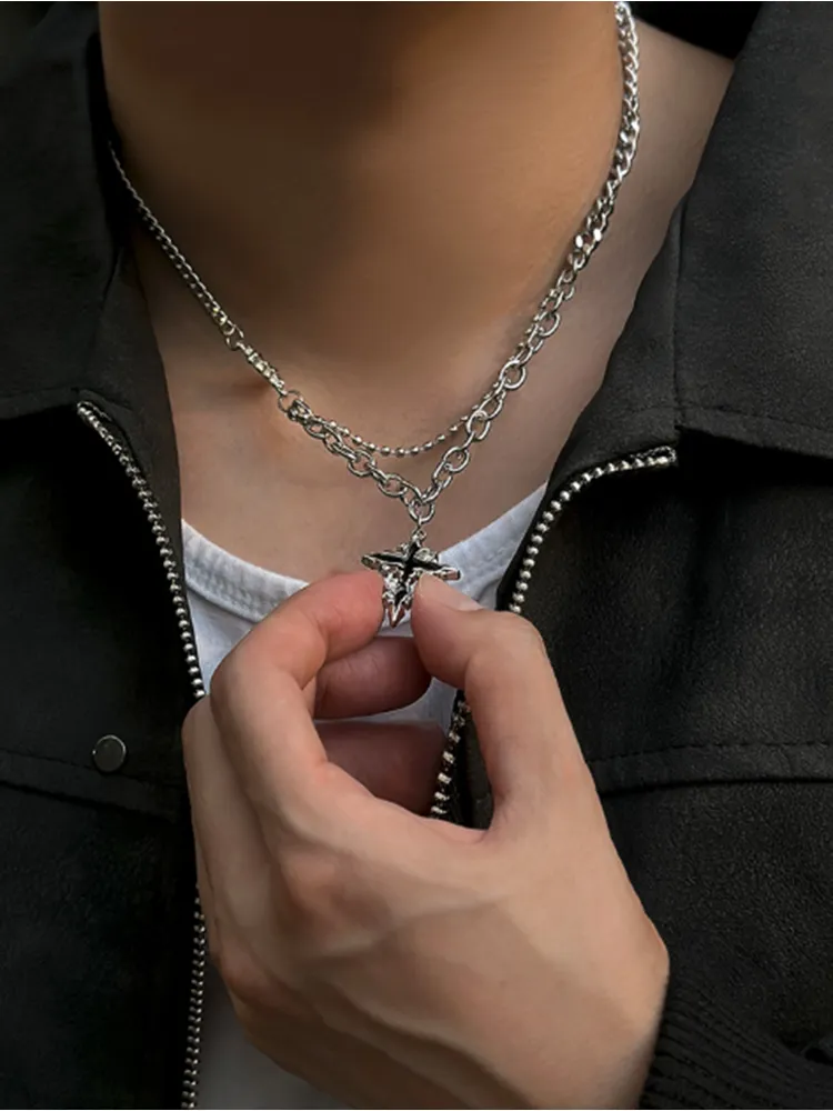 Gothic Mixed Chain Cross Necklace sold by Coofandy product image thumbnail 5