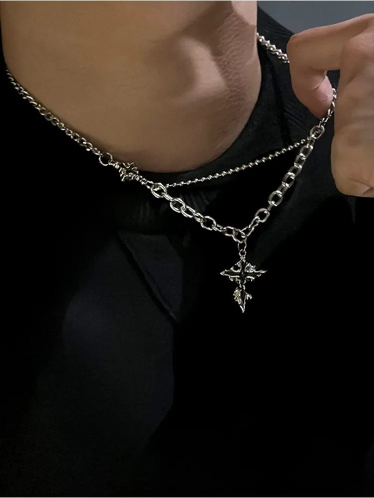 Gothic Mixed Chain Cross Necklace sold by Coofandy product image thumbnail 3