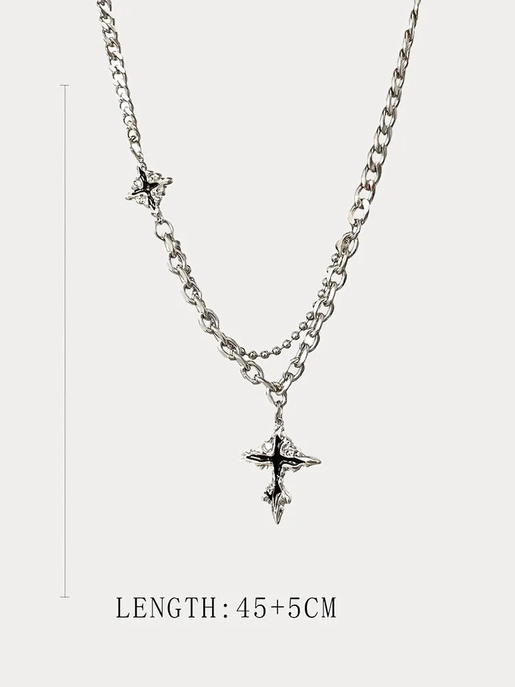Gothic Mixed Chain Cross Necklace sold by Coofandy product image thumbnail 2
