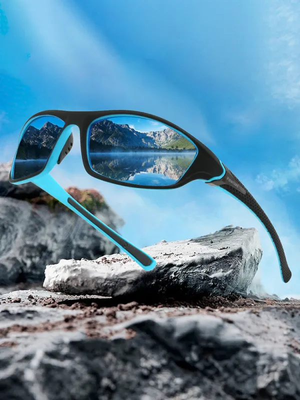 Rectangle Shade Outdoor Cycling Polarized Sunglasses made by Coofandy