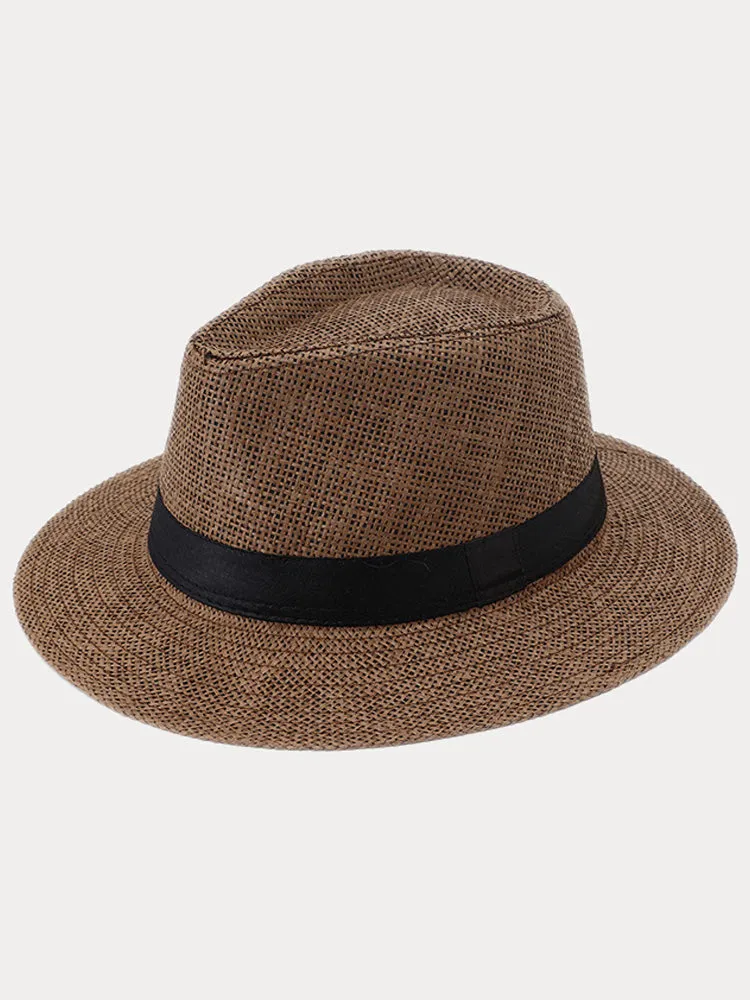 Unisex Structured Panama Straw Hat sold by Coofandy product image thumbnail 2