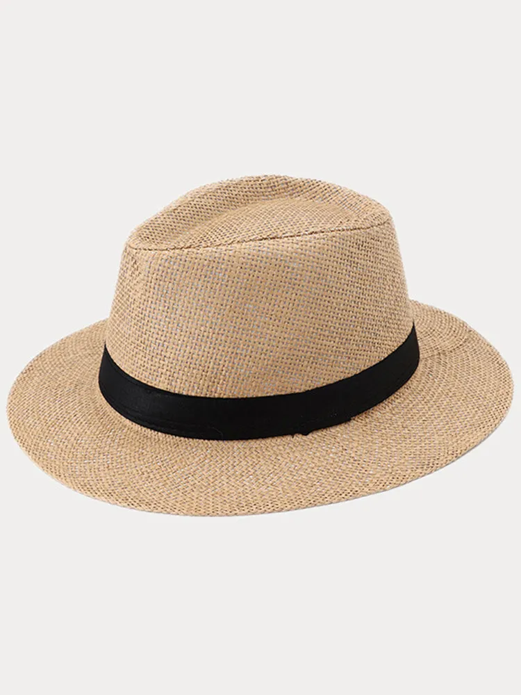 Unisex Structured Panama Straw Hat sold by Coofandy product image thumbnail 3