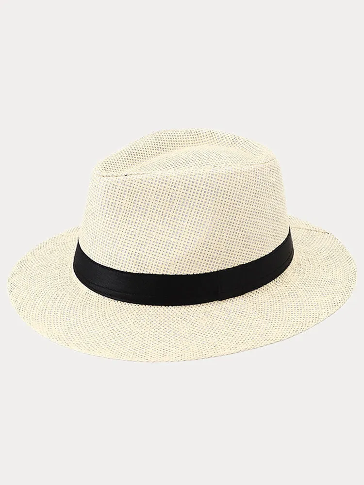 Unisex Structured Panama Straw Hat sold by Coofandy product image thumbnail 5