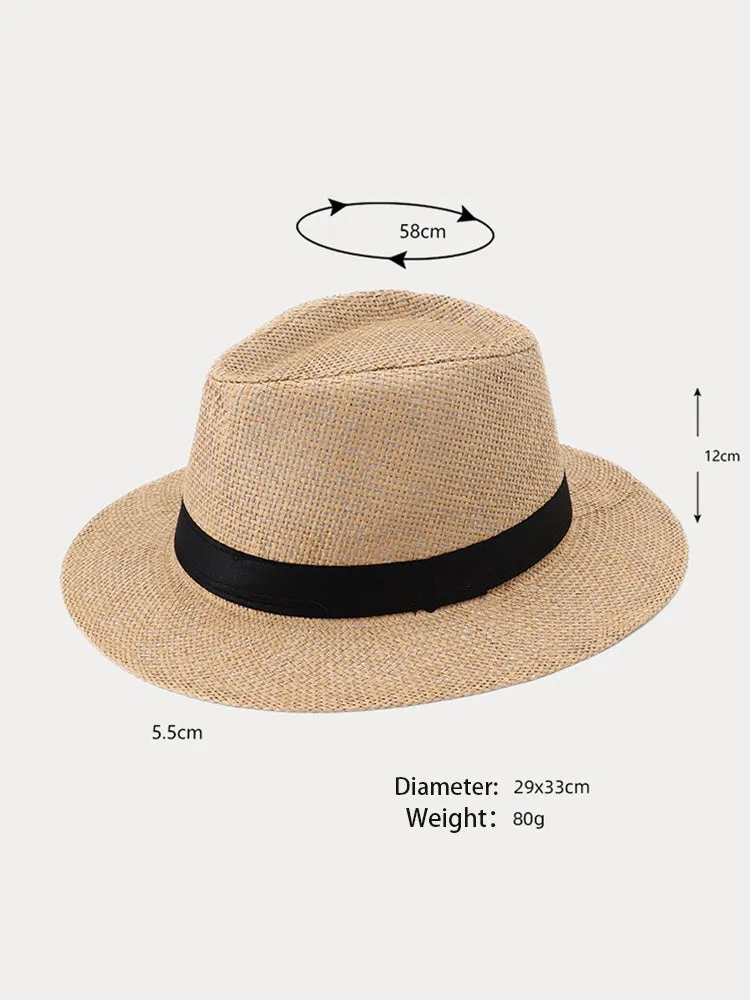 Unisex Structured Panama Straw Hat sold by Coofandy product image thumbnail 4