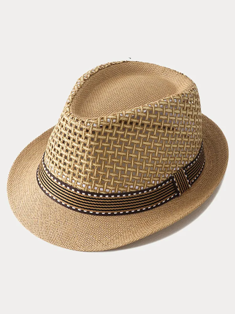 Unisex Summer Straw Panama Hat sold by Coofandy product image thumbnail 4