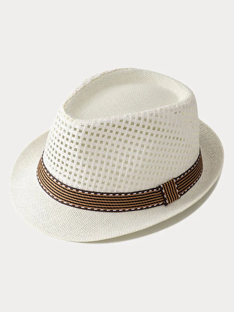 Unisex Summer Straw Panama Hat sold by Coofandy product image thumbnail 3