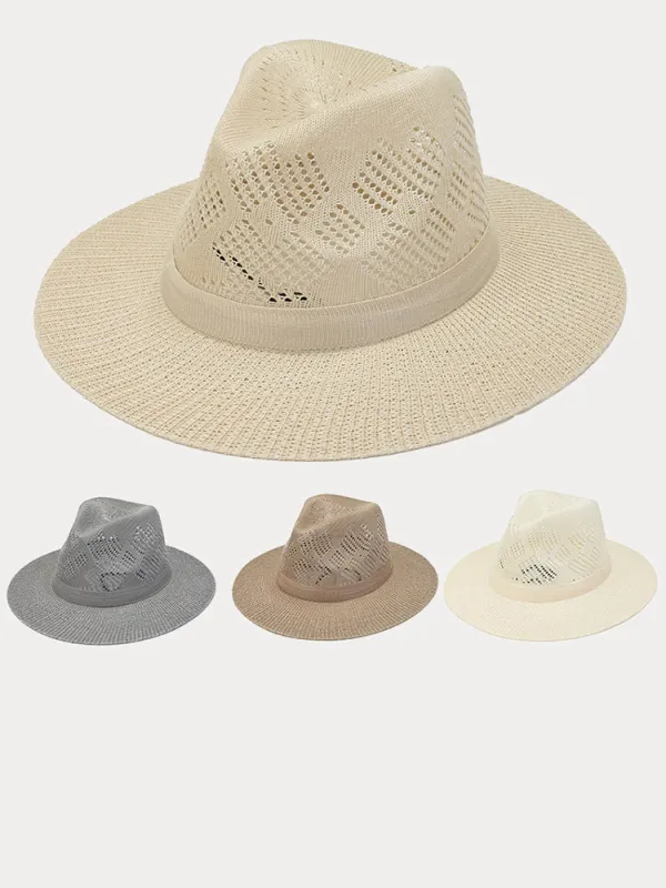 The Classic Linen Straw Flat Brim Fedora made by Coofandy