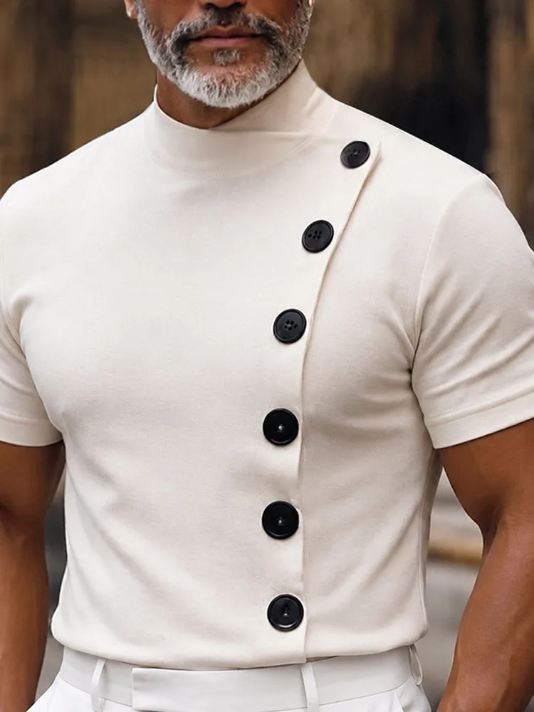 Stylish Slim Fit Buttons Decor Pullover Top sold by Coofandy product image thumbnail 4