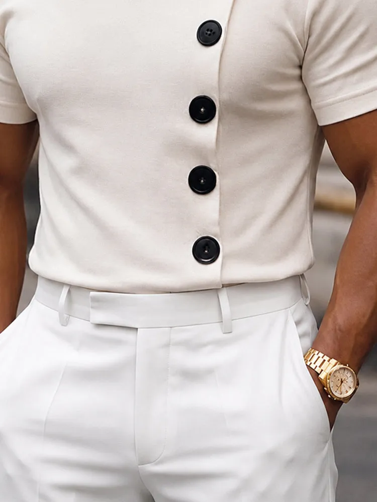 Stylish Slim Fit Buttons Decor Pullover Top sold by Coofandy product image thumbnail 5