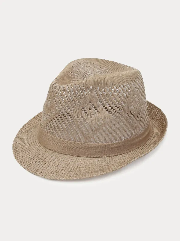 Vintage Upturned Brim Summer Trilby made by Coofandy