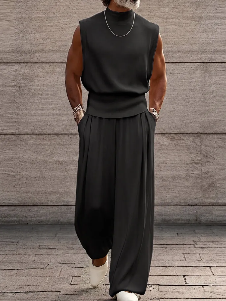 Minimalism Urban Casual Sleeveless Matching Sets sold by Coofandy product image thumbnail 2
