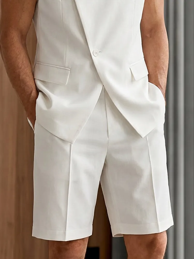 Smart Casual Relaxed Fit Suit Vest and Shorts Set sold by Coofandy product image thumbnail 4