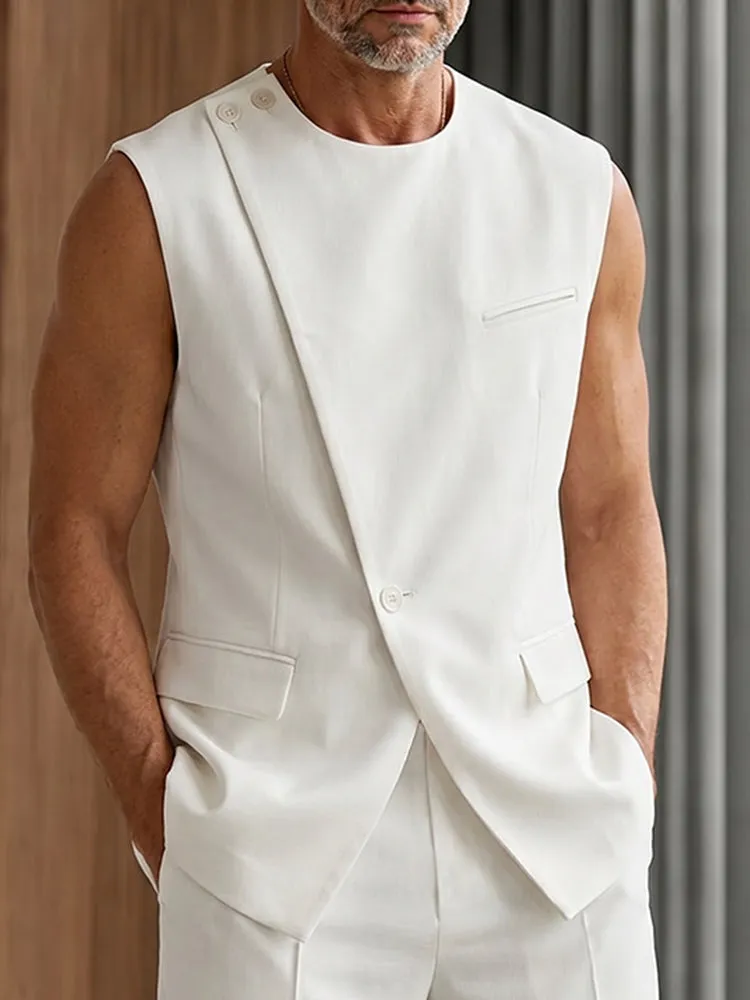 Smart Casual Relaxed Fit Suit Vest and Shorts Set sold by Coofandy product image thumbnail 3