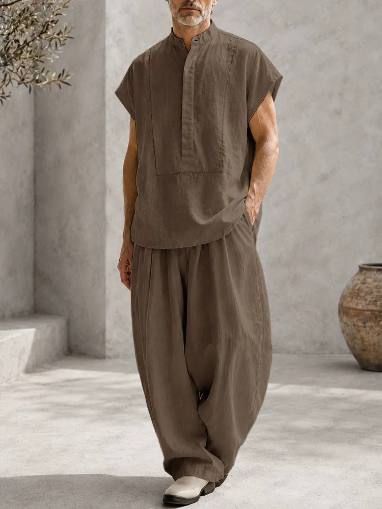 Effortless 100% Cotton Tank Top Baggy Pants Set sold by Coofandy product image thumbnail 2